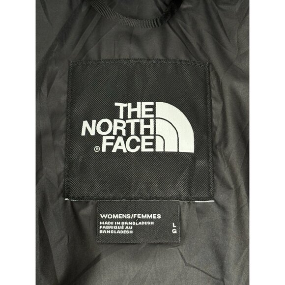 North Face Cropped Saikuru Rose Pink Tie Dye Puffer Jacket Women’s L 12-14 Zip - Picture 7 of 16